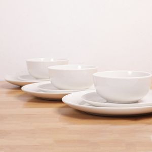 Juego de Vajilla Redondo Porcelana Blanco 12 Piezas
