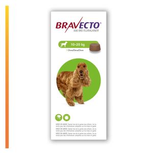 Antiparasitario para perros Bravecto 500 Mg - 1 Tableta - 10 A 20 Kg