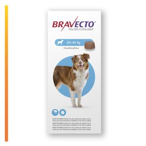 Antiparasitario para perros Bravecto 1000 Mg - 1 Tableta - 20 A 40 Kg