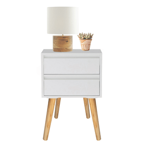 Velador Vintage Karina 2 Cajones Color Blanco