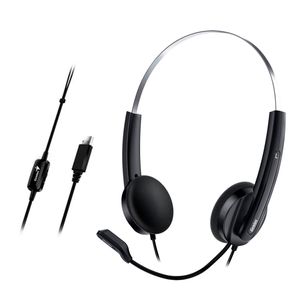 Audífono Genius HS-220U USB C/Micro Para PC Laptop Negro