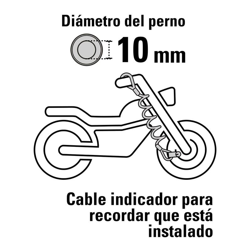 Candado para disco de motocicleta, perno de 10 mm, Hermex, Candados De  Cable (Para Bicicleta), 49623