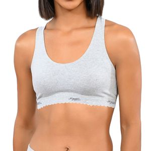 Pack x3 Tops Deportivos de Algodón Sweet Cotton Plomo