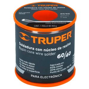 Soldadura núcleo resina 60/40 p/elec 14366 Truper