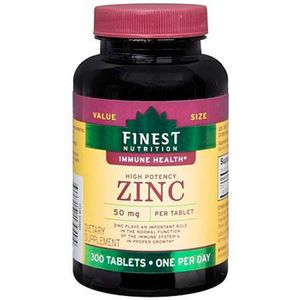 Vitamina Finest Nutrition Zinc 50mg x 300 Tabletas