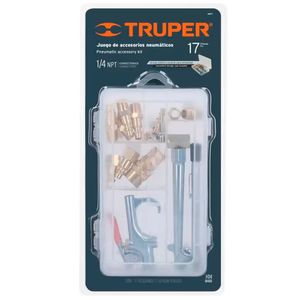 Juego de acce. neumaticos 17pzas p/limpieza 1/4" npt 19022 Truper