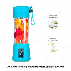 Licuadora Portátil para Batidos Recargable+Cable Usb