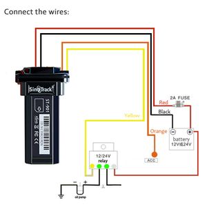 GPS Sinotrack ST901 4G, 4 pines Rastreador en Linea apagado de motor remoto APP y Plataforma grauita