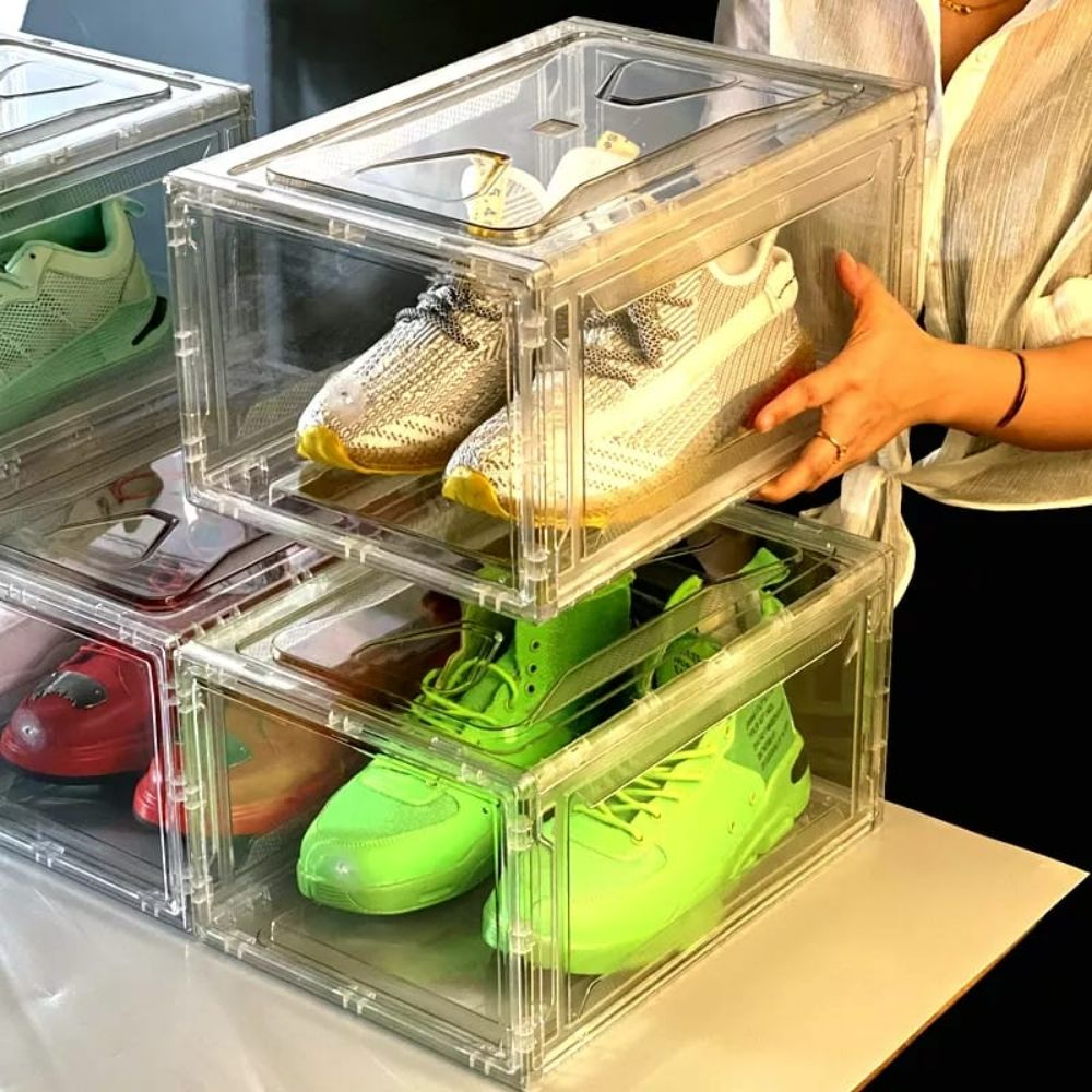 Fuyun - Precio al por mayor Organizador de contenedores de zapatos  transparentes Cajas de zapatos transparentes Caja de almacenamiento de  zapatillas apilables Caja organizadora de zapatos de plástico Caja de  zapatos