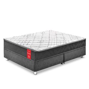 Cama Paraíso Super Star King Acero + 2 almohadas + protector