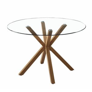 Juego de Comedor Nórdico Redondo 6 Sillas Beige