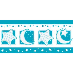 Cenefa Estrellas y Luna Azul 17cm 5 metros