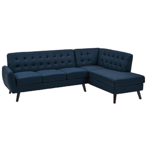 Seccional Velvet Derecho Alto Hogar Azul Acero