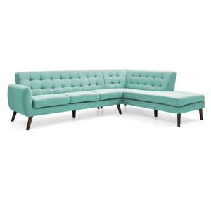 Seccional Velvet Derecho Alto Hogar Celeste