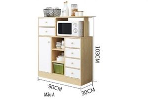 Mueble de Cocina Multiusos Milán con Repisas color Blanco/Duna