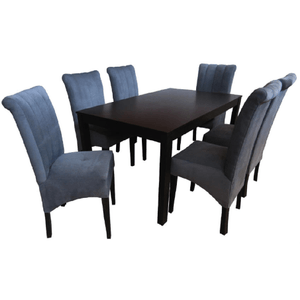 Juego de Comedor 6 Sillas Silvana Alto Hogar Gris Oscuro