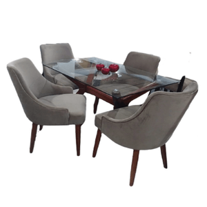 Juego de Comedor 4 Sillas Lorefice Gris Oscuro