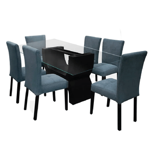 Juego de Comedor 6 Sillas Soley Alto Hogar Gris Oscuro