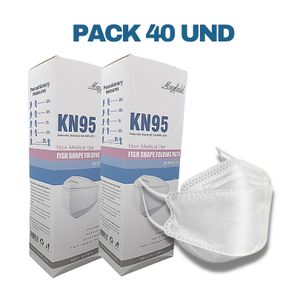 Mascarilla KN95 Fish Shape Pack X 40 Unidades Blanco