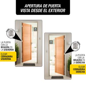 Cerradura de embutir de bronce pulido clásica p/puerta principal Derecha