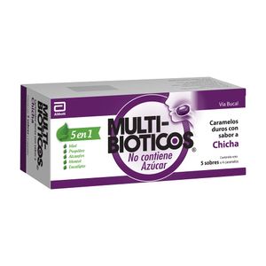 Caramelos MULTIBIOTICOS Duros sin Azúcar con Sabor a Chicha Caja 5un