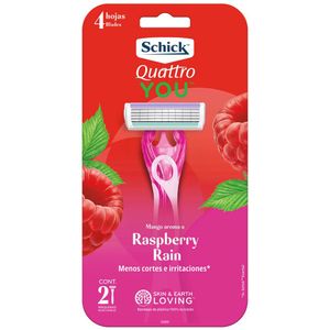 Máquina de Afeitar Desechable Quattro You SCHICK Raspberry Rain 2un