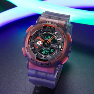 Reloj Hombre Deportivo Sanda 3029 Rojo Fluorescente