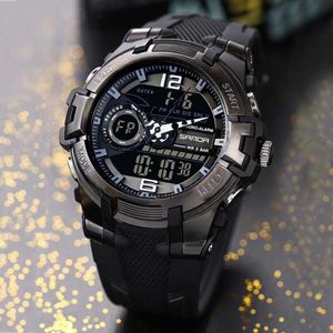 Reloj Deportivo Hombre Sanda 6015 Negro Dual Timer