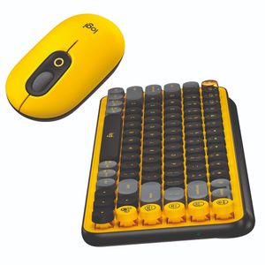 Combo Teclado Logitech + Mouse Pop Black Yellow