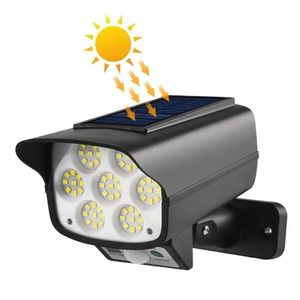 Lámpara Solar Foco con Sensor de Movimiento y Forma de Cámara de Seguridad 77 LED - GL-2163