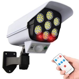 Lámpara Solar Foco Sensor Movimiento con Forma de Cámara de Seguridad 77 LED - KL-2178C