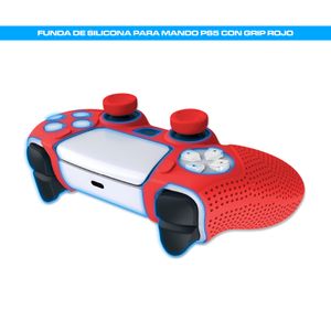 Funda de Silicona Protectora para Mandos Ps5 con Grip Rojo