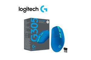 Mouse gamer Logitech G305 Lightspeed Wireless, receptor usb, 12000 dpi, 6 botones color Azul