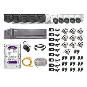 Kit 10 Cámaras de Seguridad Hikvision Audio Incorporado Full HD 2Mp