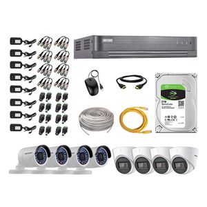 Kit 8 Cámaras de Seguridad Hikvision 04 Camara Audio Incorporado Full HD 2mp