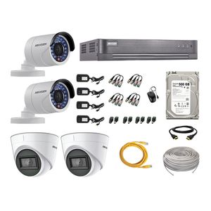 Kit 4 Cámaras de Seguridad Hikvision 02 Camara Audio Incorporado p2p Full HD 2mp
