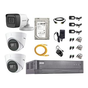 Kit 3 Cámaras de Seguridad Hikvision 03 Camara Audio Incorporado Full HD 1080p