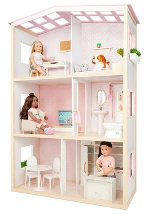 Casa de Madera Para Muñecas Our Generation - Con Accesorios