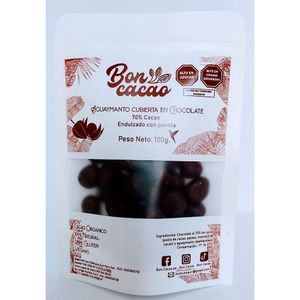 Aguaymanto Cubierto en Chocolate 70% Cacao Endulzado con Panela