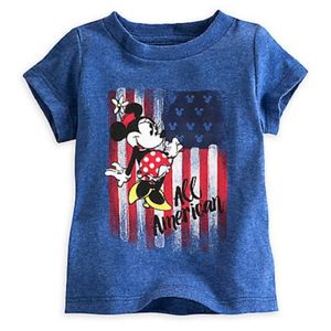 Polo Shop Disney Minnie Mouse con Bandera Americana Manga Corta para Bebé Niña