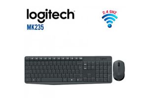 Kit Teclado y Mouse Logitech MK235 Inalambrico Sensor Optico, 15 teclas especiales Color negro