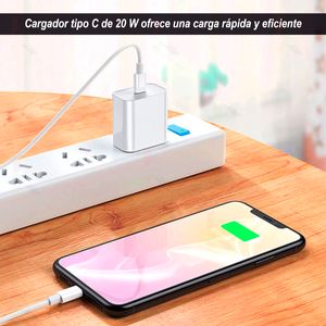 Pack Cargador USB-C 20W + Cable USB-C Genérico para Iphone