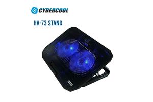 Cooler Cybercool HA-73 Con 2 ventiladores, iluminacion azul, 5 niveles
