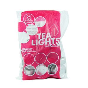 Bolsa de velas Tea Light Blanca 25 unidades