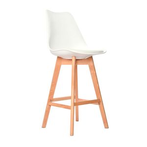Banco Fijo para Bar Ema Polipropileno/Madera Blanco x 2 unidades Bonno