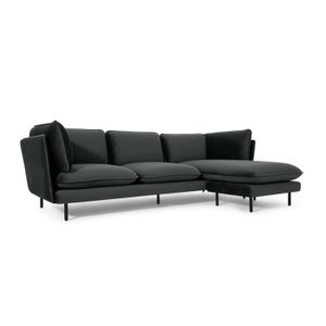 Sofá con Chaise Longue a la Derecha Wes Yolodecoro Gris Antracita