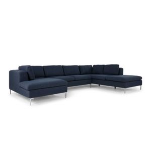 Sofá Esquinero con Chaise Longue a la Derecha Monterosso Yolodecoro Azul Tormenta