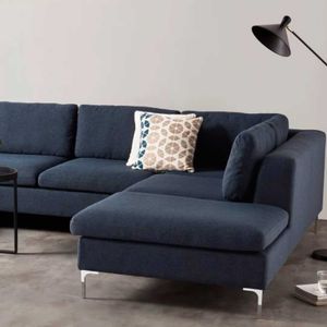 Sofá Esquinero con Chaise Longue a la Derecha Monterosso Yolodecoro Azul Tormenta