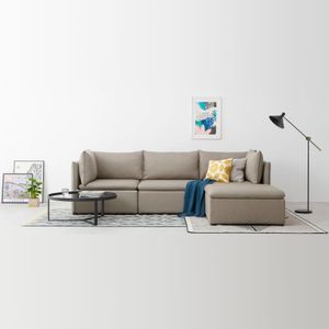 Sofá Esquinero 3 Cuerpos Victor Yolodecoro Gris Portland