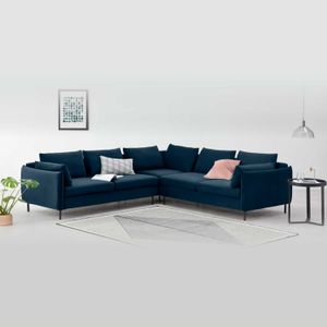 Sofá Esquinero 5 Cuerpos Vento Yolodecoro Azul Zafiro